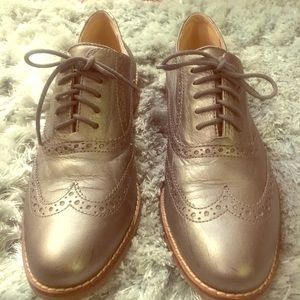 Cole Haan grey metallic oxfords